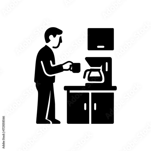 Man making coffee icon