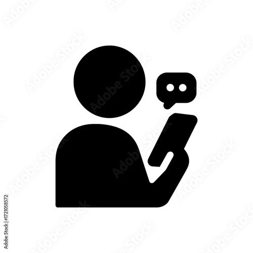 Man using a mobile icon