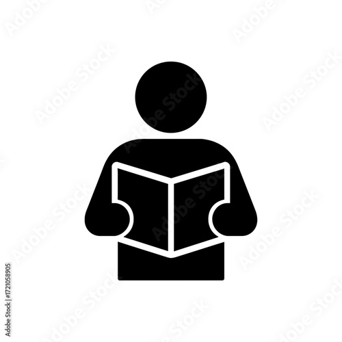 Man reading a book icon