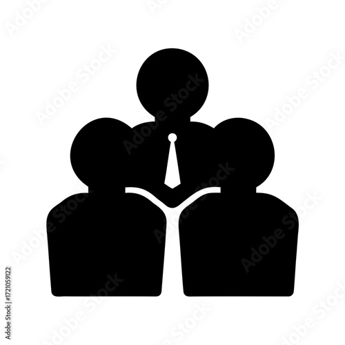 Illustration of a Team Leader Addressing Two Individuals in a Business Setting