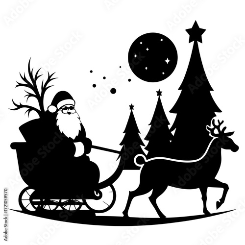 santa claus and his sleigh