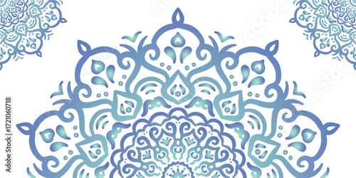 Elaborate Mandala Top and Corner Border