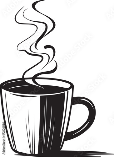 Aromatic Brew: The steaming aroma from a freshly brewed cup of coffee, a symbol of warmth, energy, and a moment of serene indulgence. 