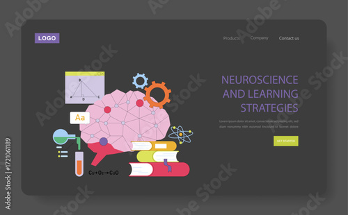 Brain Learning Concept with Educational Elements Illustration