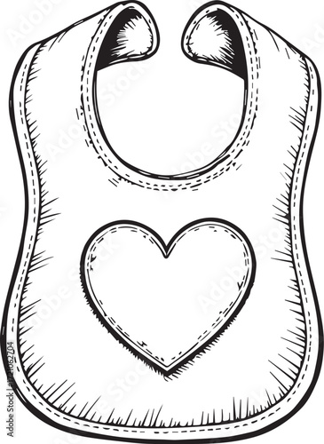 Love in Every Stain: A classic baby bib, meticulously etched with a heartfelt design. This image encapsulates the innocence and tender care that defines new beginnings.
