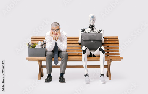 Dismissed employee replaced by an AI humanoid robot