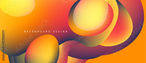 Abstract fluid shapes, vibrant orange, yellow hues. Modern design, smooth gradients create dynamic visual impact. Background texture is seamless.