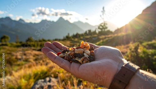Hiker's trail mix closeup