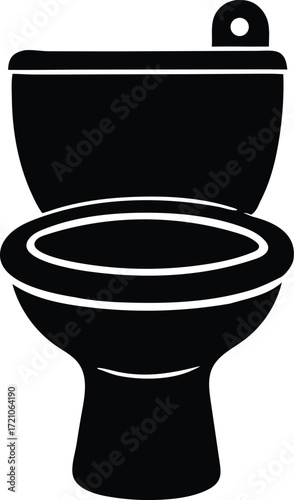 toilet illustration, plumbing facility symbol

