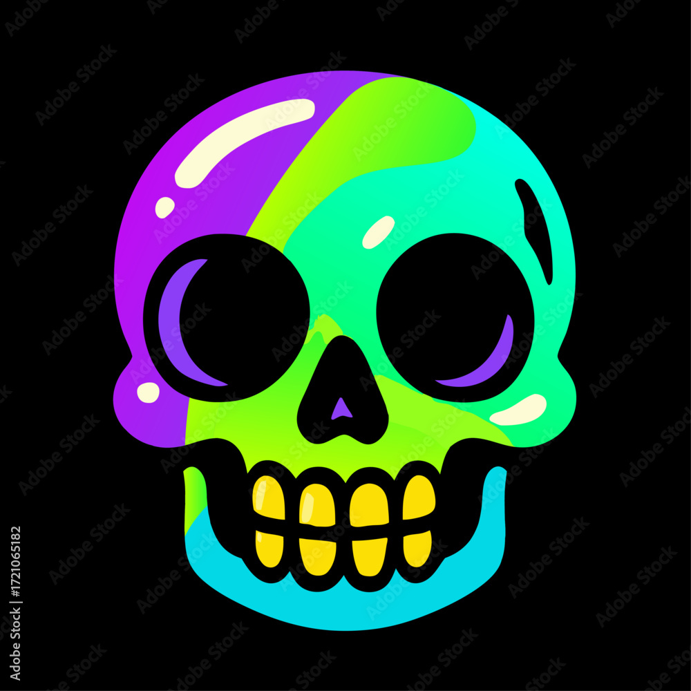 Fototapeta premium Glowing Skull Pirate Logo