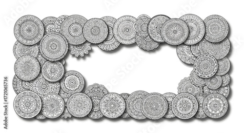 Create stunning invitations with this elegant mandala circle frame, perfect for adding a unique, artistic touch to your designs and cards