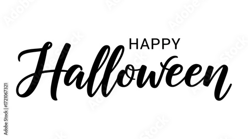 Happy Halloween Typography: The inscription Happy Halloween is a bold and elegantly handwritten typography, perfect for festive celebrations. This eye-catching design is ideal for greeting cards.