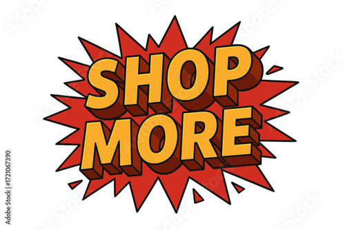 Comic style shopping icon set. bold, colorful, engaging designs for retail.