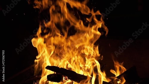 fire in the fireplace