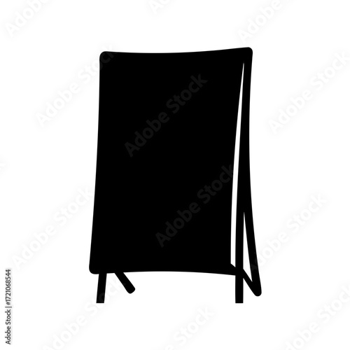 Black and white minimalist illustration of an A frame advertising board