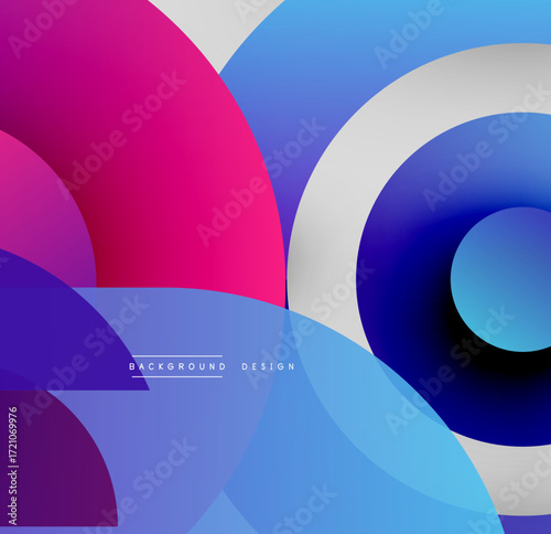 Abstract vibrant shapes overlap. Blue, purple, pink hues create modern design. Smooth gradients offer visual interest.