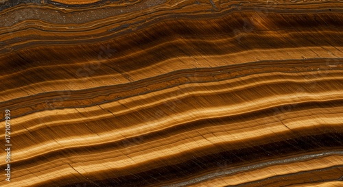 Stunning tiger eye stone texture with warm golden brown natural bands