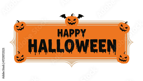 Halloween Greeting: A festive Halloween greeting featuring carved pumpkins and bats, inviting viewers into the spooky season.