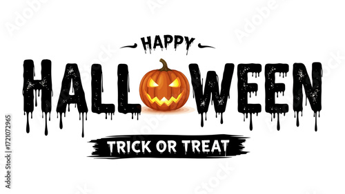 Happy Halloween Pumpkin Carving: This festive image is a joyful announcement of the Halloween season, with its ominous font and cheerful, lit-up Jack-o'-lantern.
