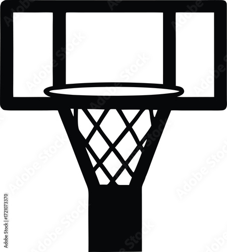 basketball hoop court backboard icon vector, game ring symbol illustration
