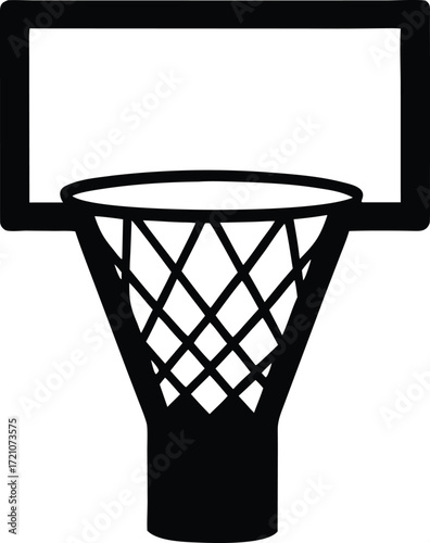basketball hoop court backboard icon vector, game ring symbol illustration
