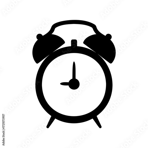 Classic alarm clock isolated on white background illustrating the concept of time