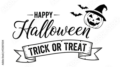 Spooky Halloween: A classic Halloween greeting, complete with festive typography, a playful pumpkin, and bat silhouettes, invites viewers into the spirit of the season.