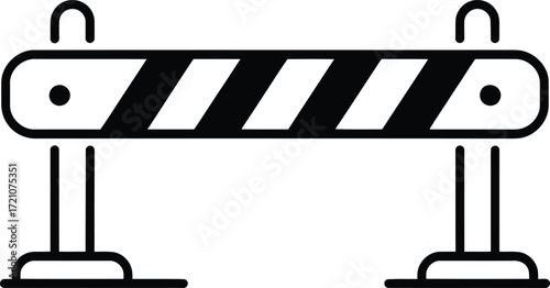 Illustration of a black and white striped barrier object