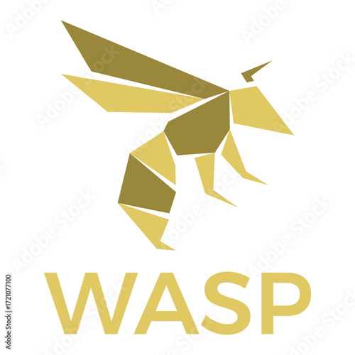 wasp flat minimalist logo design