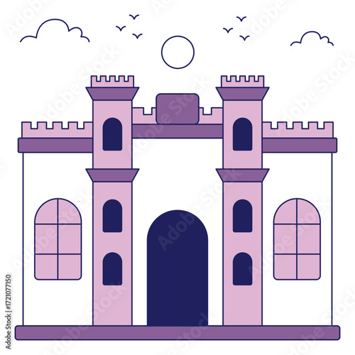 Modern design icon of copacabana fort
