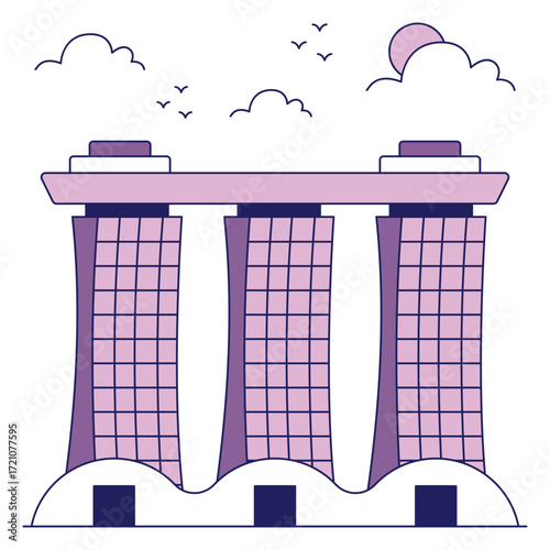 Creative design icon of marina bay sands Casino