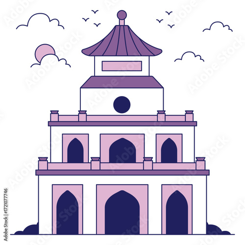 Premium design icon of turtle tower