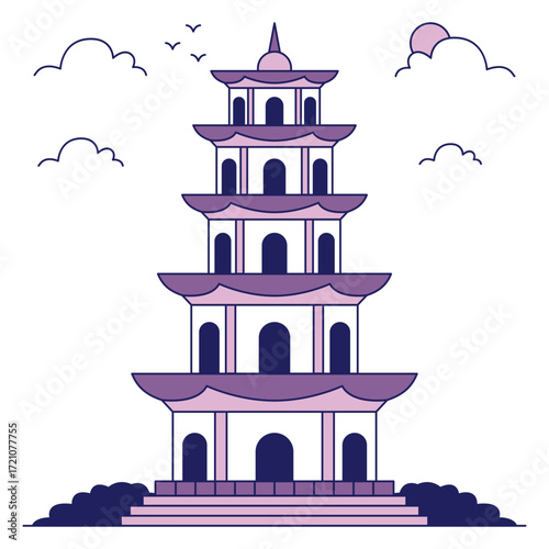 Perfect design icon of tran quoc pagoda