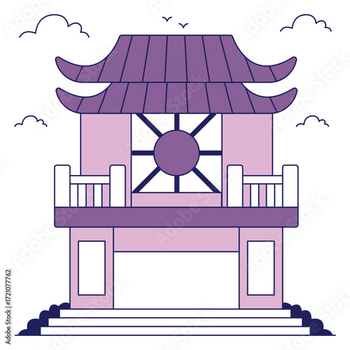 A beautiful design icon of temple of literature