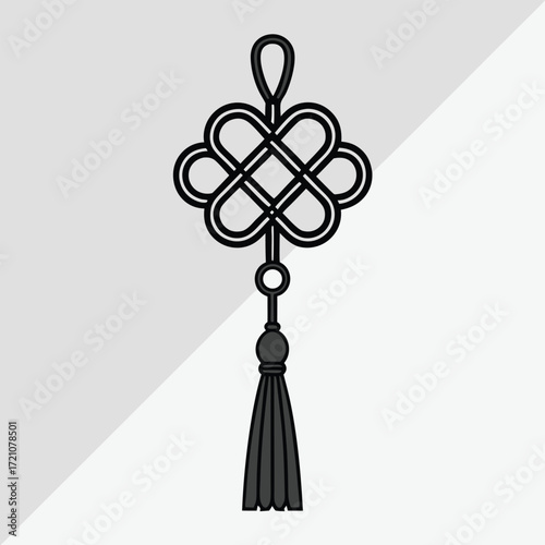 Black tassel knot ornament hanging