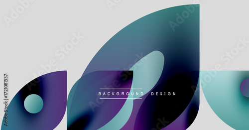 Abstract fluid shapes, blue purple hues, modern design. Minimalist composition, gradient effects, clean aesthetic. Background elements present.