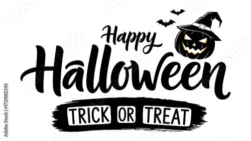 Spooktacular Halloween greeting: A festive Halloween greeting with a whimsical and spooky vibe. The black background enhances the vibrant text.