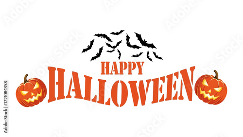 Spooky Halloween Festivities: An eye-catching Halloween greeting card, adorned with grinning pumpkins, spooky bats and a festive 'Happy Halloween' message.