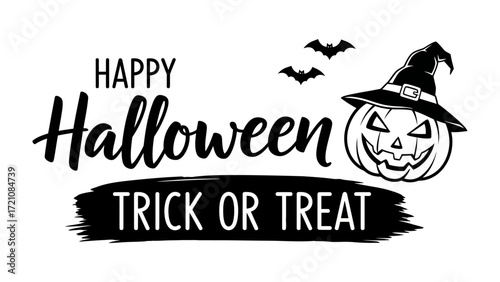 Happy Halloween: A festive Halloween greeting card design. Featuring playful typography and whimsical elements. Perfect for spreading holiday cheer! 