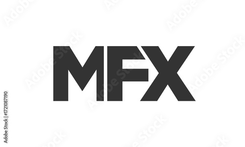 MFX logo design template with strong and modern bold text. Initial based vector logotype featuring simple and minimal typography. Trendy company identity.