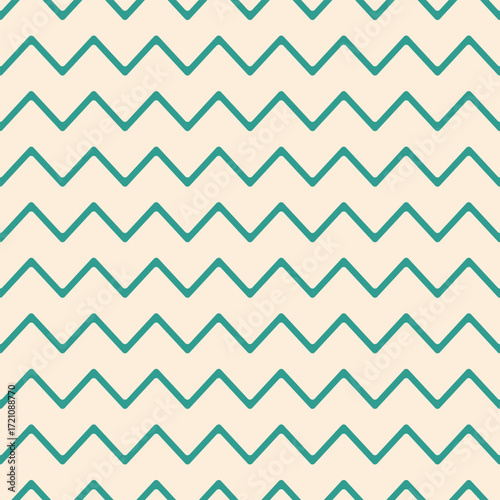 Teal rounded zigzag lines over a soft cream background in a seamless pattern. Ideal for minimal, fresh, or natural-themed designs in both print and digital formats.