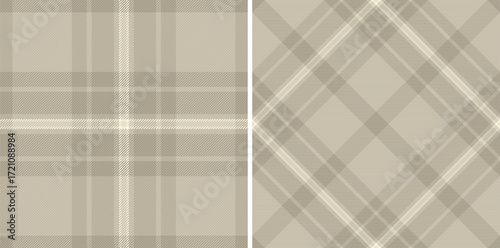 Elegant beige plaid patterns. Classic textile design perfect for backgrounds, apparel, or graphic projects requiring a timeless and sophisticated touch.