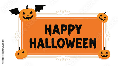 Spooky Halloween Invitation: An eerie invitation filled with Halloween elements like grinning pumpkins, bats, and a festive greeting, evoking the fun and mystery of the holiday.