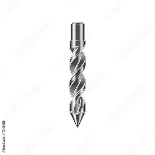 Strong metallic twisted fluted drill bit for heavy duty industrial and construction drilling tasks