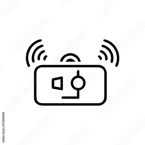 Live Streaming Icon, Online Broadcast Icon, Webcast Symbol, Video Stream Icon, Digital Streaming Icon