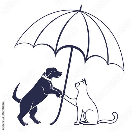 dog-and-cat-under-care-umbrella-icon-isolated-on-p.eps
