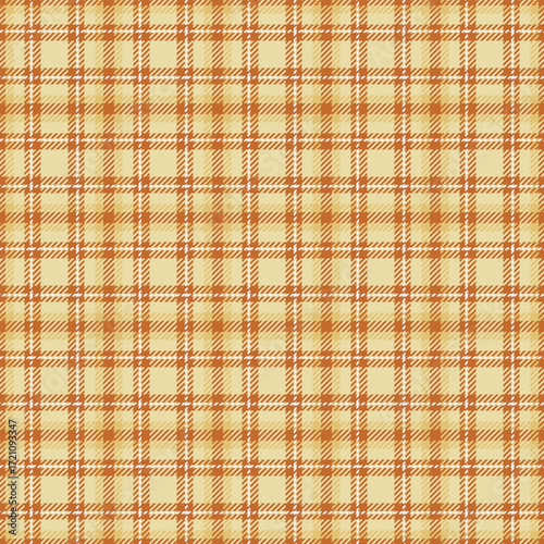 Warm plaid pattern. A classic textile design evokes tradition and comfort. Ideal for backgrounds, apparel mockups, or graphic projects needing a cozy feel.