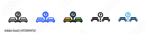 Parking Area Icon Collection With Multiple Styles