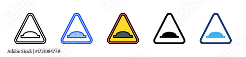 Speed Bump Icon Collection With Multiple Styles
