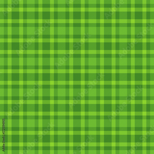 Vibrant green plaid pattern background. Textile design, seamlessly repeatable. Perfect for St. Patricks Day, spring, or any project needing a fresh, classic feel.